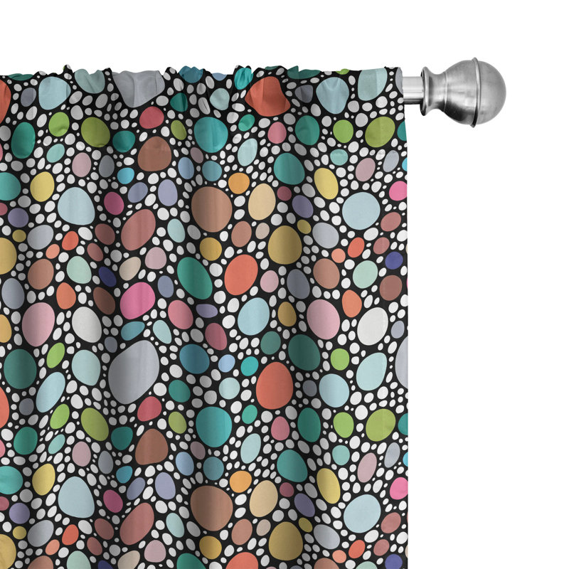 Minimalistic Continuous Stars Geometric Semi-Sheer Rod Pocket Sliding Panels, 28" x 84"