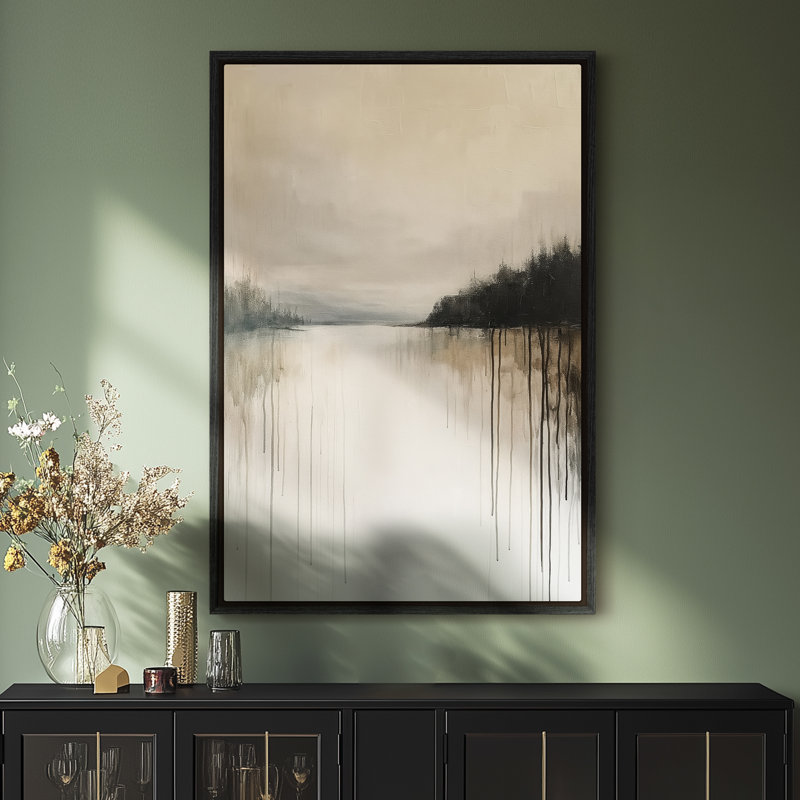 Framed Canvas Wall Art - Vintage Abstract Wall Prints for Bedroom - 24"x36", Black, 36" H x 24" W