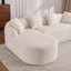 Canapé modulaire en forme de L Boneless avec méridienne incurvée, canapé modulaire en chenille blanche, mousse à haute densité 30D, canapé-lit modulaire minimaliste pour le salon.-35382988