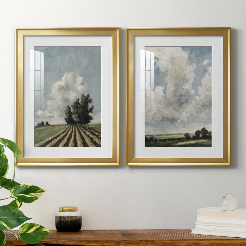 Copse of Trees, reproduction encadrée de qualité supérieure - prête à être accrochée, H 36,5 po x l 26,5 po x P 1 po, Or