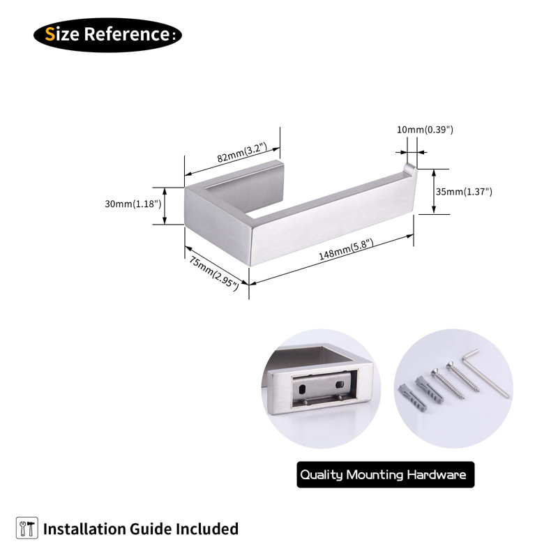 Porte-serviettes mural 5,8 po 1, Argent