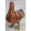 Figurine sculpture de canard en métal véritable bronze peint 7 po x 6 po
