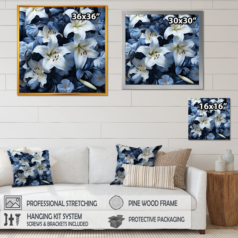 «White Lily», impression sur toile, Toile tendue, H 30 po x l 30 po x P 1 po