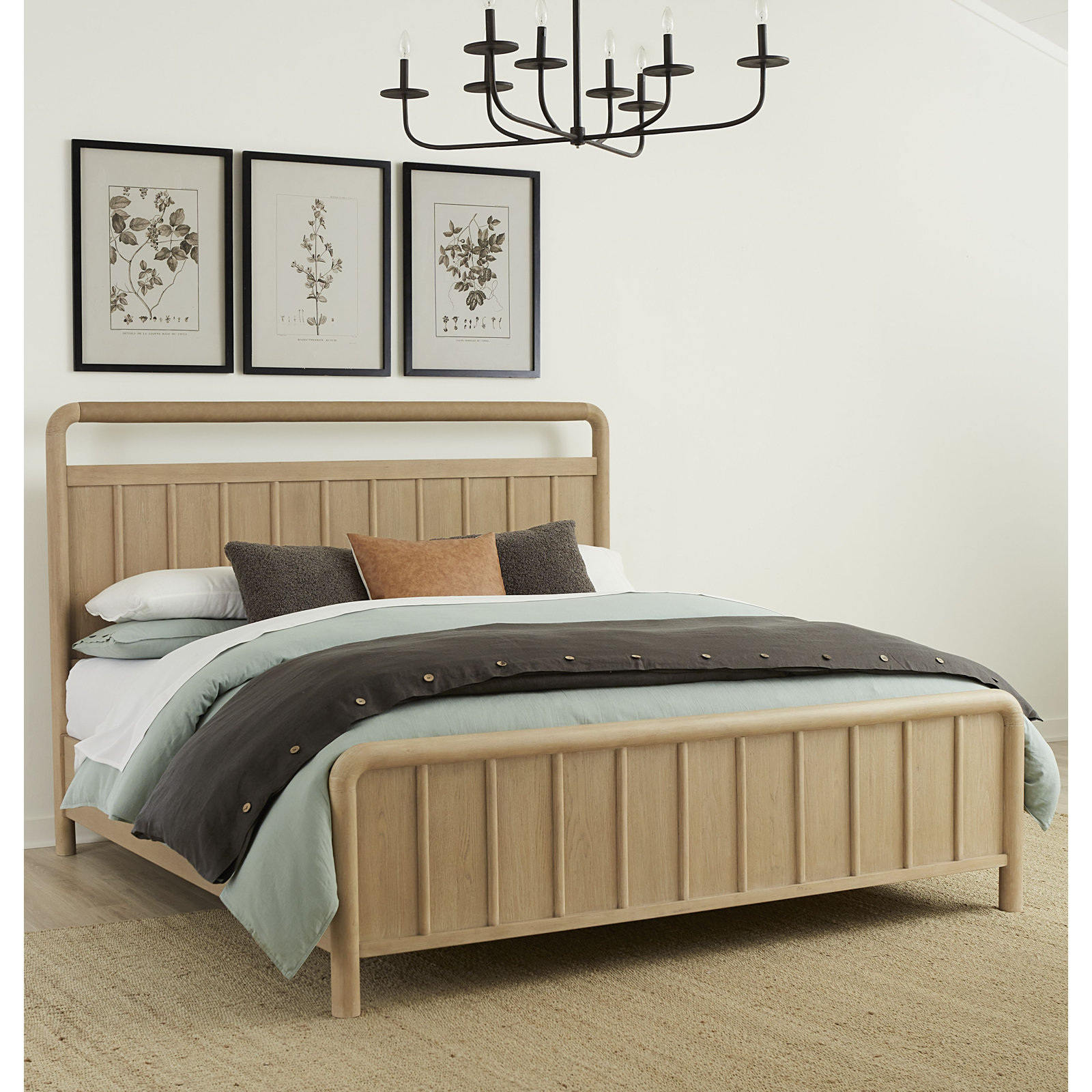 Honey Solid Wood Bed, Full / Double