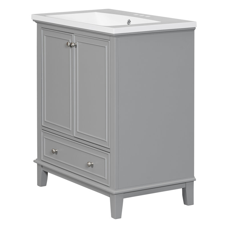 Meuble-lavabo 30 po avec lavabo, Gris