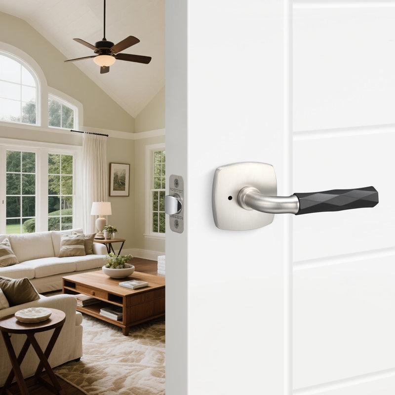 Forma Privacy Rosette, Vertex Grip, Satin Brass