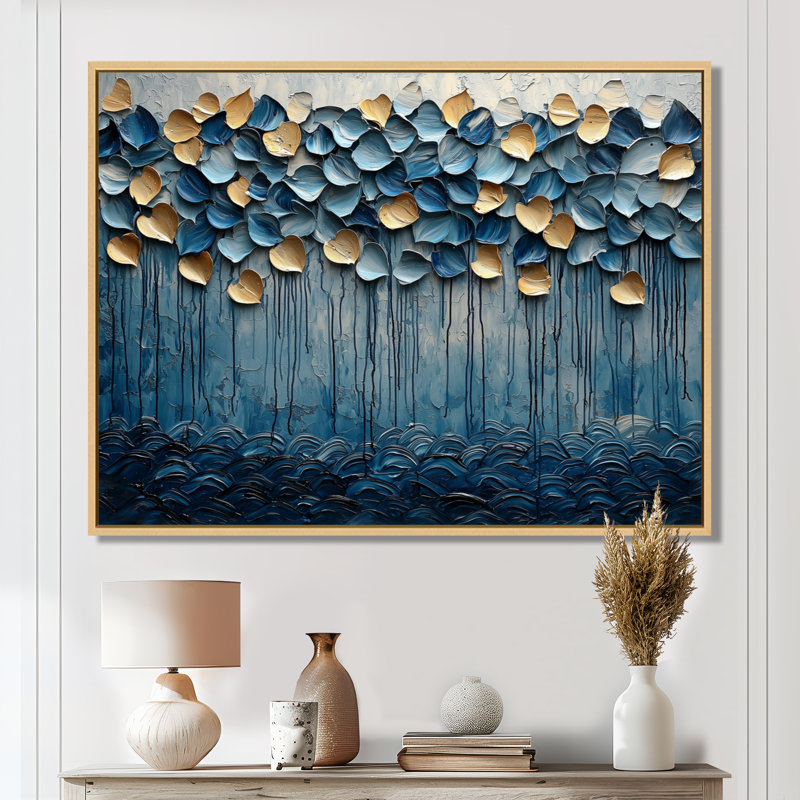 «Winsett Mosaic Of Waves Coastal Horizon I», art mural sur toile côtière, H 30 po x l 40 po, Floater Framed, Naturel