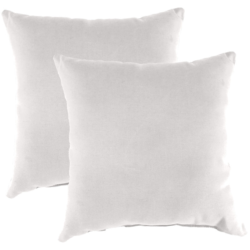 Sunbrella Outdoor Throw Pillow, Canvas Natural Off-White, 16" H x 16" W