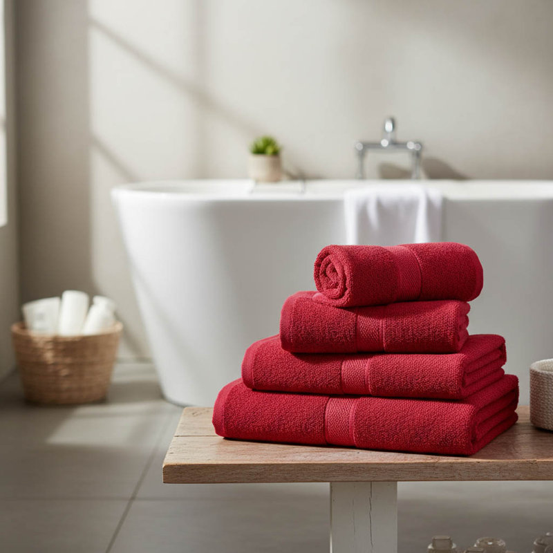 100% Cotton Bath Towel, Burgundy