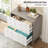 2-Drawer File Cabinet, Lateral Filing Cabinet for A4/Letter/Legal Size, Office Storage Cabinet, Printer Stand with Storage Drawer for Home Office, White & Gray