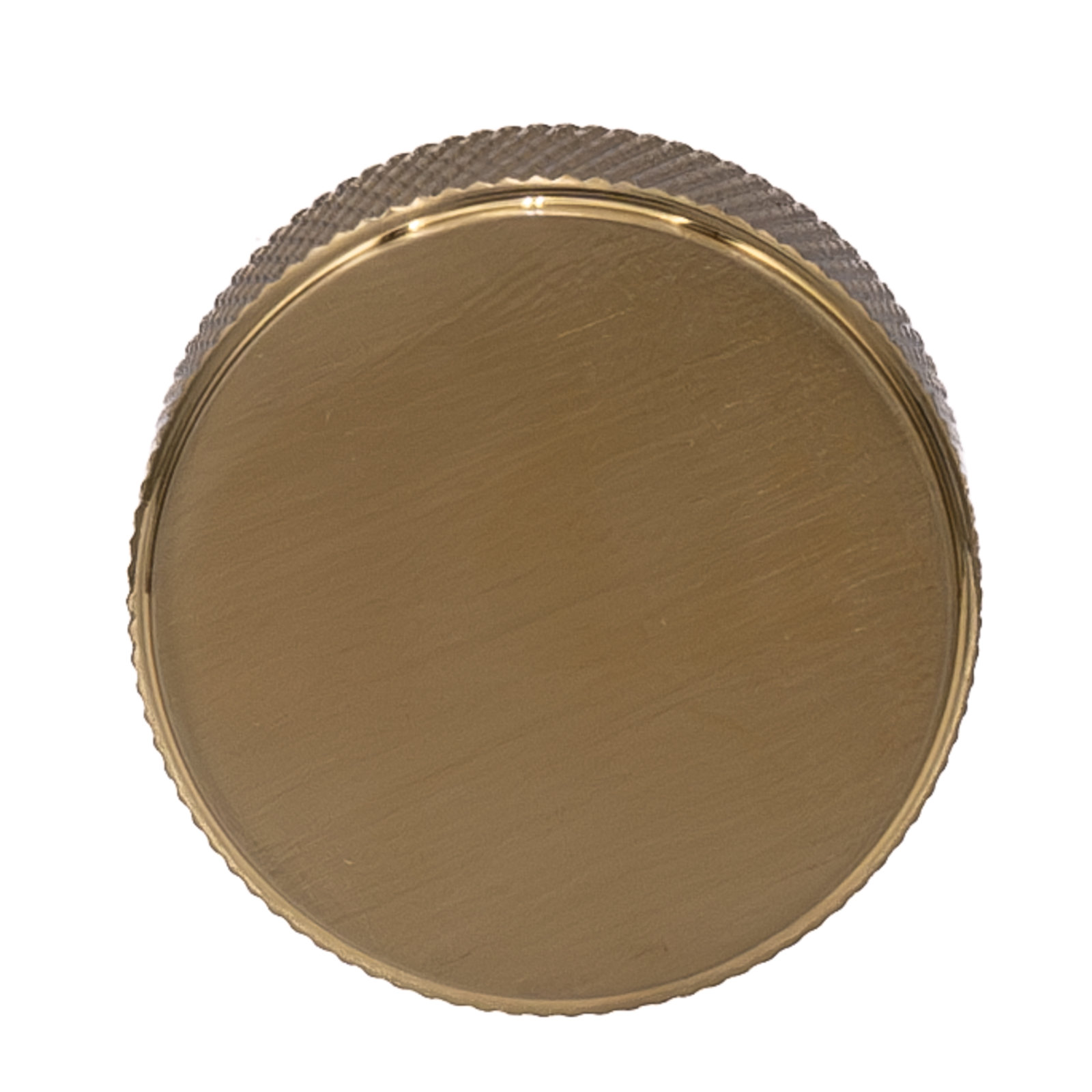 Kent Knurled Round Knob, Satin Brass, 1.38"