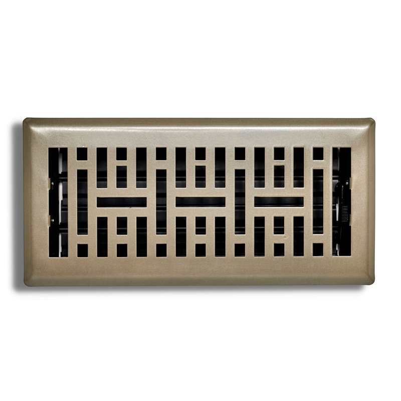 Registre de plancher en métal, Noir, H 1,75 po x l 5,5 po x L 11,5 po