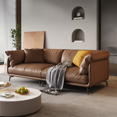 Causeuse modulaire en cuir véritable Coffee Coffee