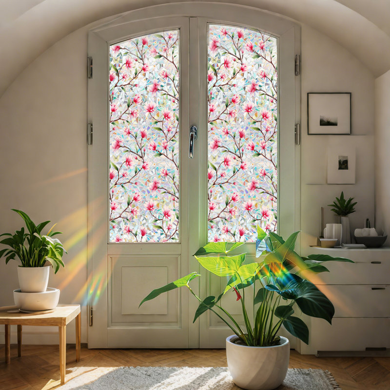 39,4 x 15,7 pouces Rainbow Window Film d'intimité vitrail décoratif, 2 pièces