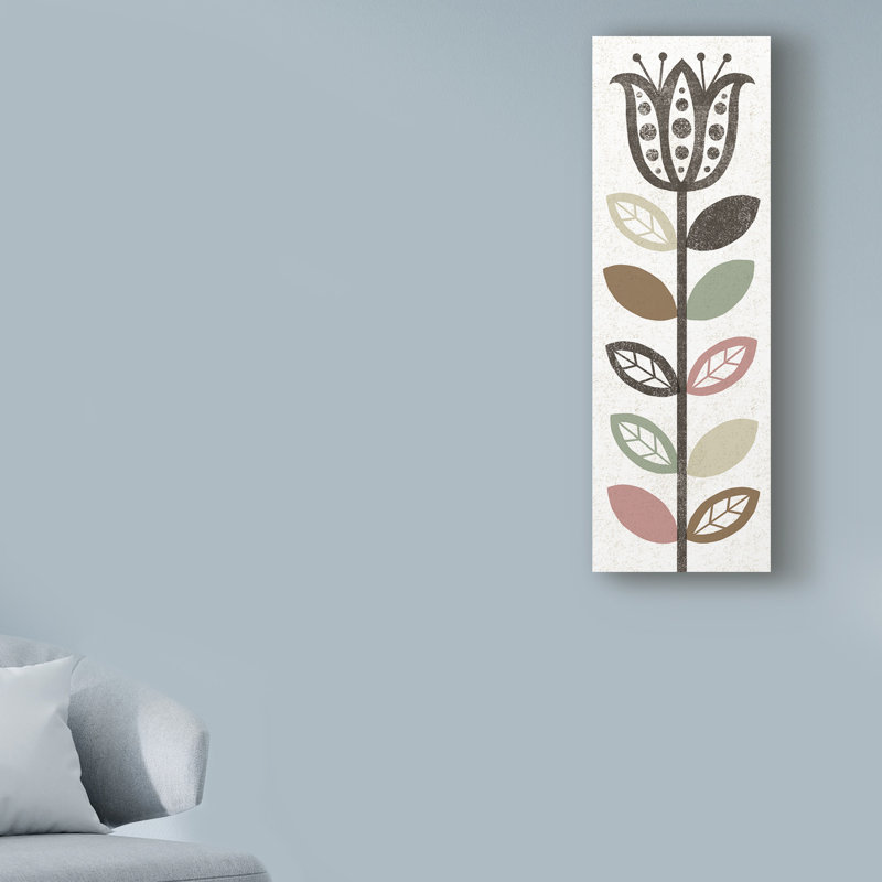« folk introduction floral hygge », reproduction d’impression sur toile tendue, H 47 po x l 16 po x P 2 po