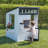 Backyard Discovery Caraway Cottage White Cedar Wooden Kids Playhouse with Play Kitchen, Chalkboard, and Mailbox