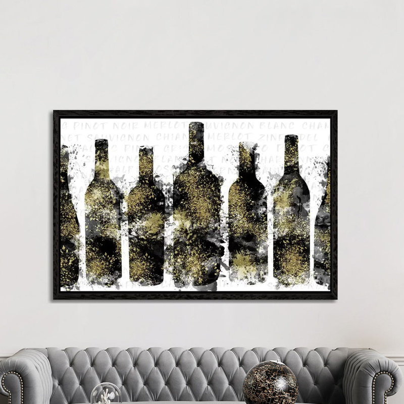 Wine Selection by Natalie Carpentieri - Print on Canvas, Black Framed, 152.5 cm H x 101.5 cm W