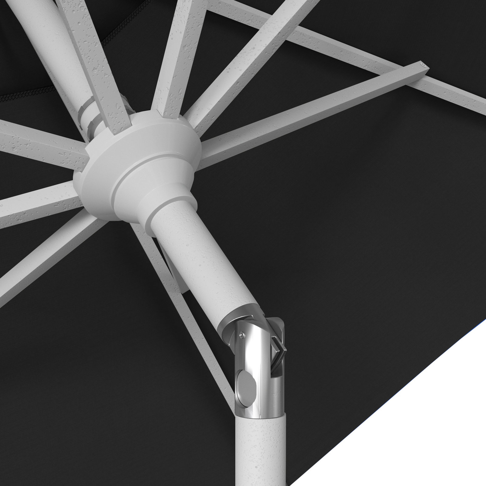 90'' Outdoor Umbrella, Sunbrella®, White, Canvas Black Sunbrella® Canvas