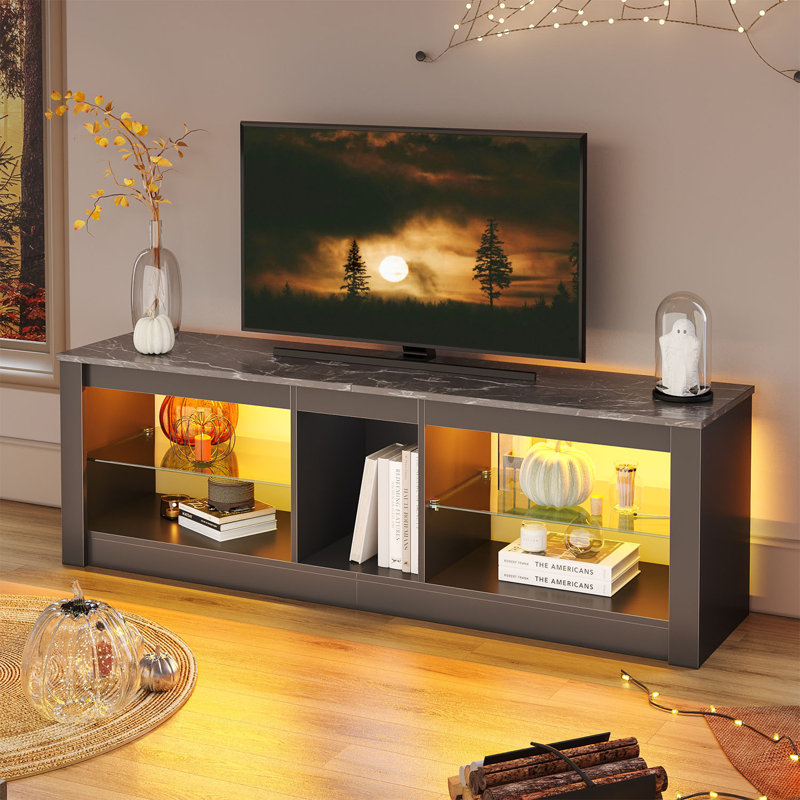 Brandenburg TV Stand for TVs up to 55", Black Marble