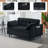 Black Upholstered Convertible Sleeper Sofa - Modern Pull-Out Couch For Small Spaces-1613191719