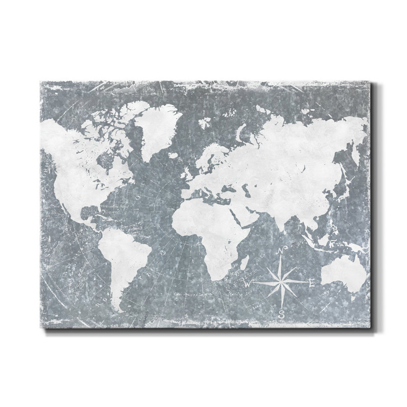 " Galvanized Map ", 48" H x 32" W x 1" D