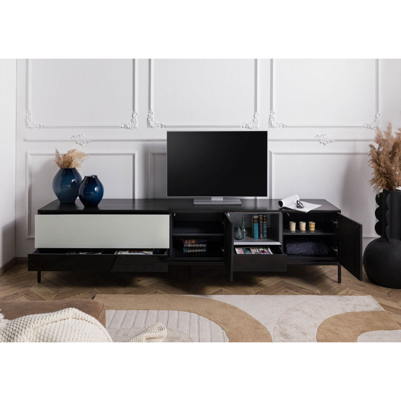 Chicago Unfinished TV Stand for TVs up to 75", in Grey