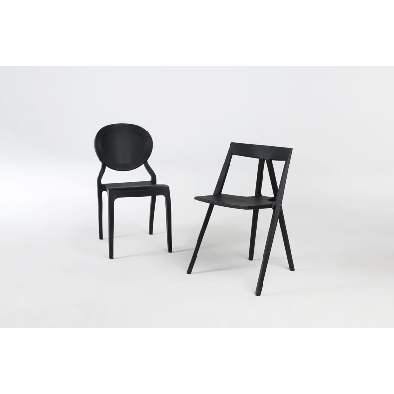 Chaise empilable Emma, Noir