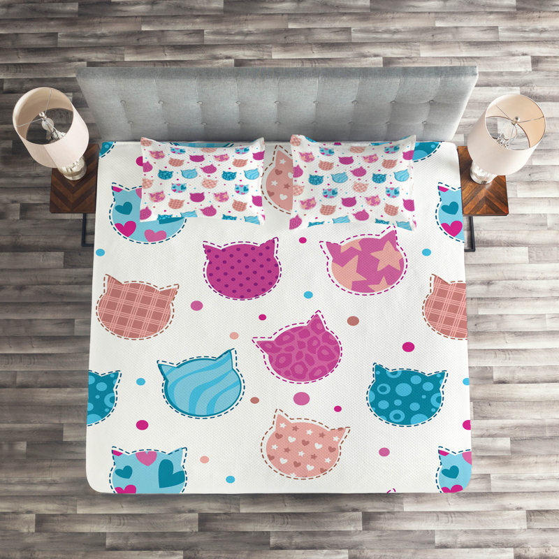 Polyester Coverlet, King Bedspread + 2 Shams