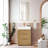 Grunwald 24" Single Bath Vanity in Washed Ash Grey with White Integrated Stone Sink Top