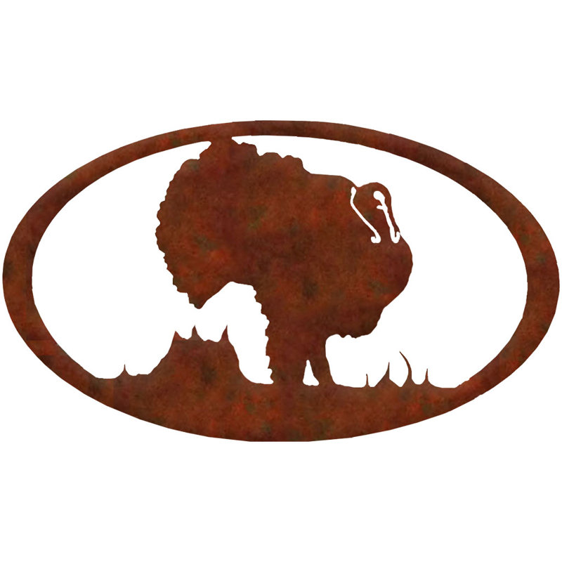 Handcrafted Hammered Black Steel Rustic Oval Wall Decor