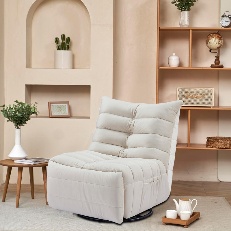 Cevion Lazy Chair, Modern Rotatable Lounge with Side Storage Pocket - Perfect for Small Spaces & Leisurely Reading Moments