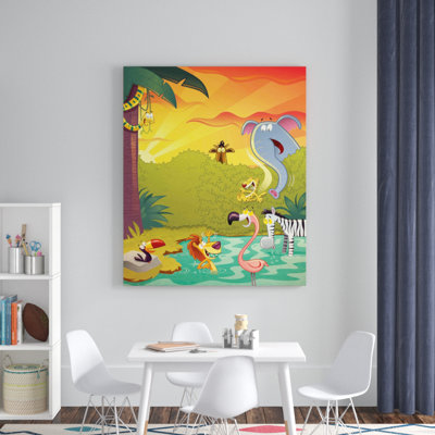 Happy Jungle - Graphic Art on Canvas
