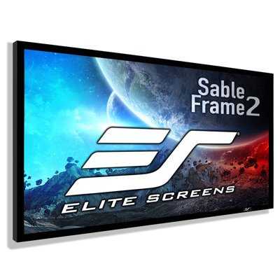 Sable Frame 2, 115" Diag, 16:9, Wall Mounted Matte White Fixed Frame Projector Screen, Black Velvet Frame