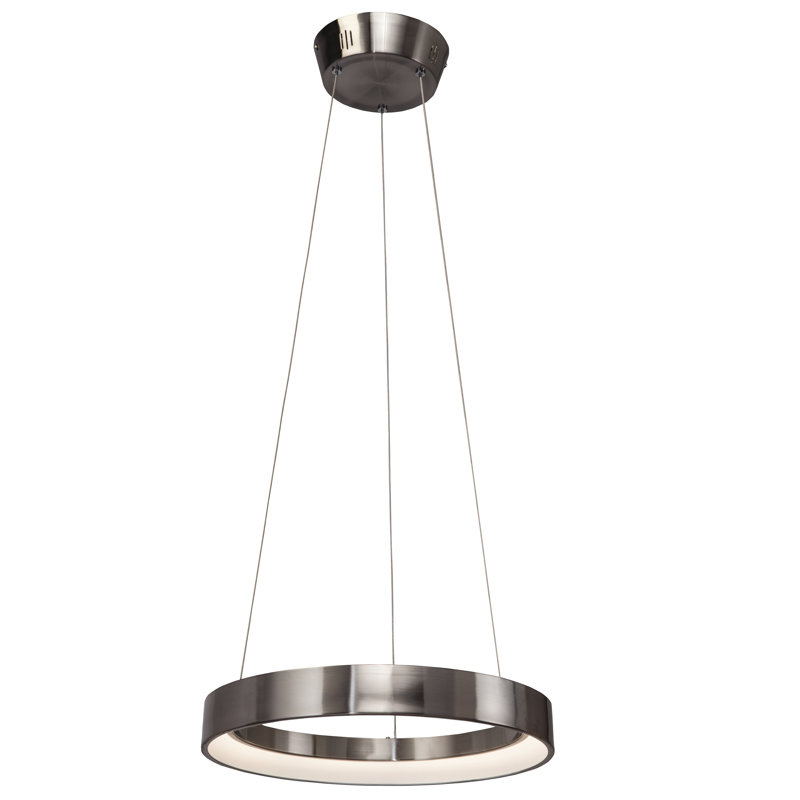 Rhianna 1 - Light LED Unique/Statement Pendant, 2.75" H x 23.5" W x 23.5" D, Brushed Nickel
