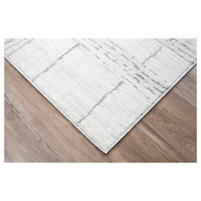 Tapis scandinave blanc / gris Fabel Timeless
