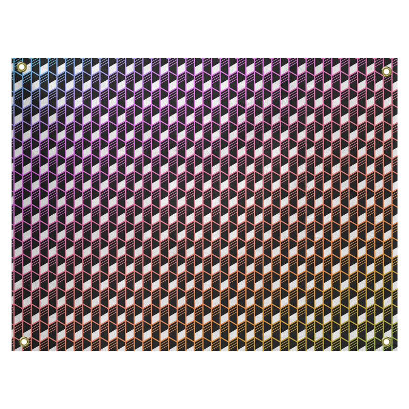 Tapisserie «Avicia» par Katelyn Elizabeth, H 27,5 po x l 37,5 po, Intérieur, Rose / rouge / noir