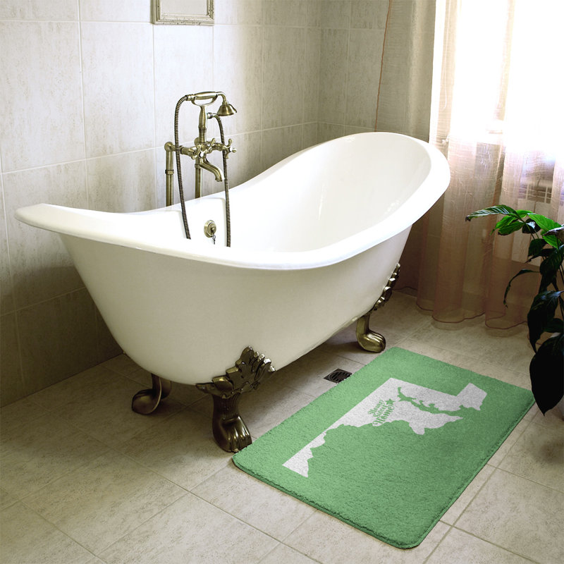 Memory Foam Non-Slip Bath Rug, 21" W x 34" L, Green