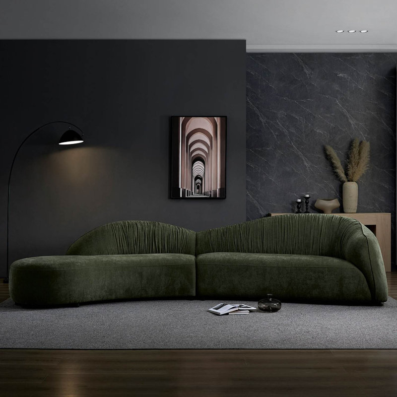 Canapé modulaire incurvé surdimensionné 145,67 po, Orienté à gauche (vu de face)