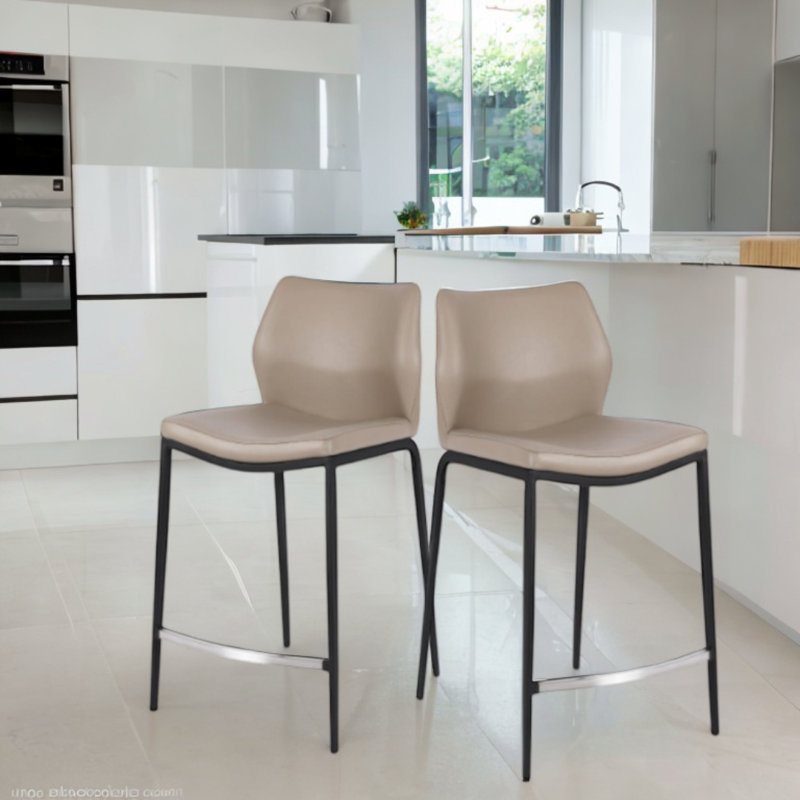Tabouret de comptoir Karrara, Taupe