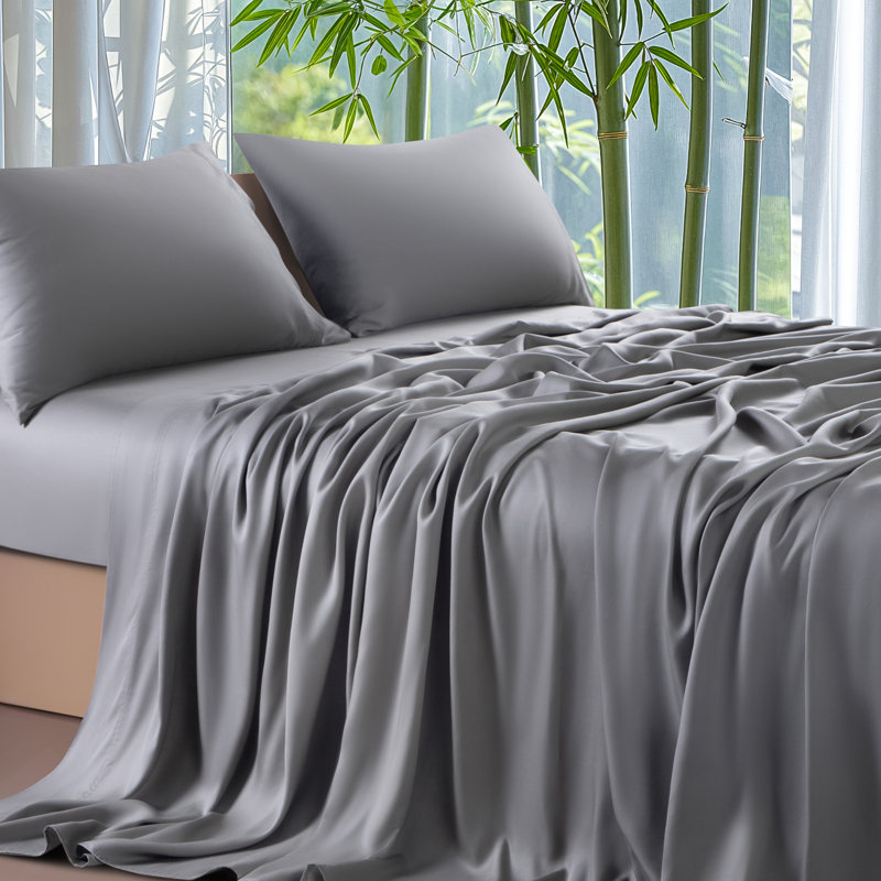 Bamboo Sheet Set, Queen Sheet Case Pack with 3 Additional Pieces, Gray