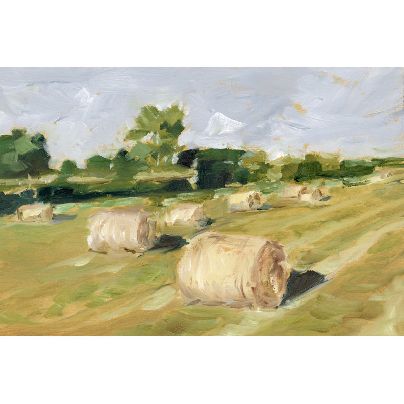 Hay Field II by Ethan Harper - Wrapped Canvas Painting, 61cm H x 91cm W