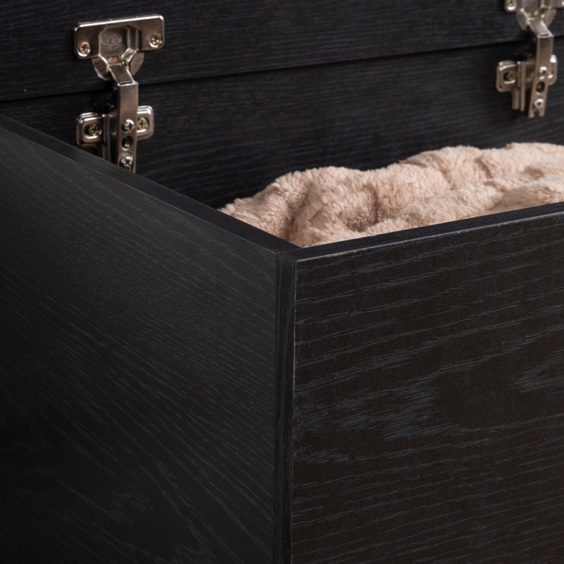 Solid + Manufactured Wood Blanket Chest, Black