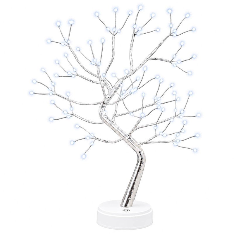 Mini Starburst Christmas Tree Steel LEDs Set, Silver (Cold White)