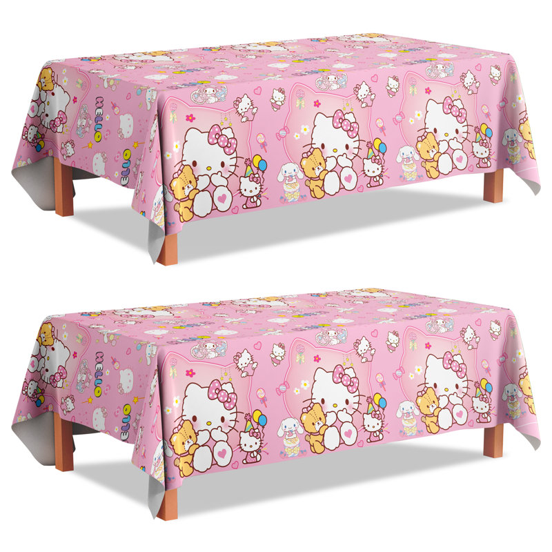 Nappe Hello Kitty rectangulaire, 3 pièces pour table Hello Kitty