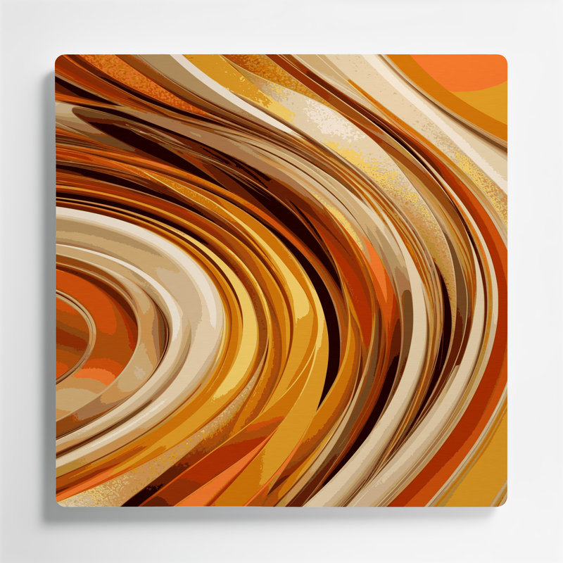 Abstraction numérique 16, art mural en métal brun, H 12 po x l 12 po