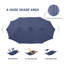 15Ft X 9Ft Patio Double-Sided Umbrella With Base & Crank, Extra Large Rectangular Outdoor Umbrella For Patio, Lawn & Garden-5442339