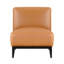 Fauteuil d'appoint Hozy, cuir fleur de buffle, noir et orange