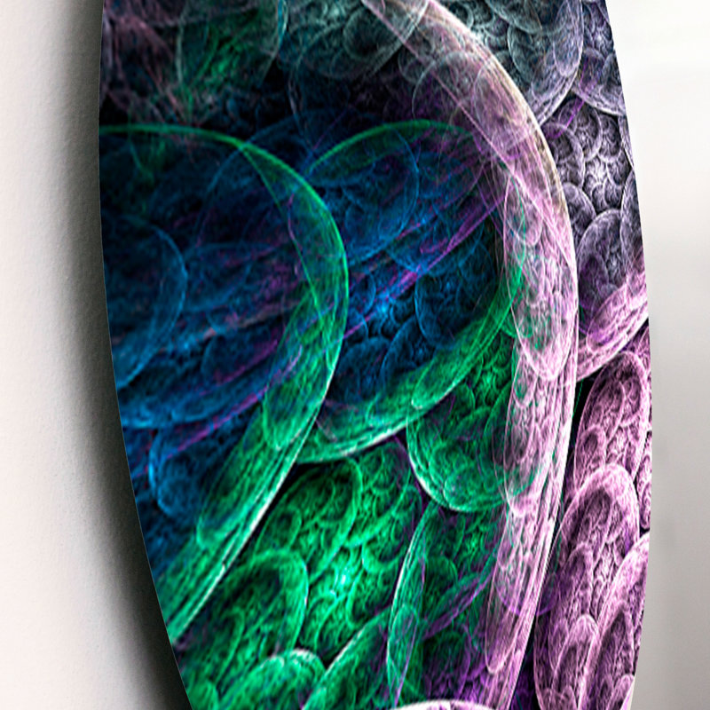 Dramatic Colorful Fractal Clouds - Ensemble de décorations murales abstraites en métal