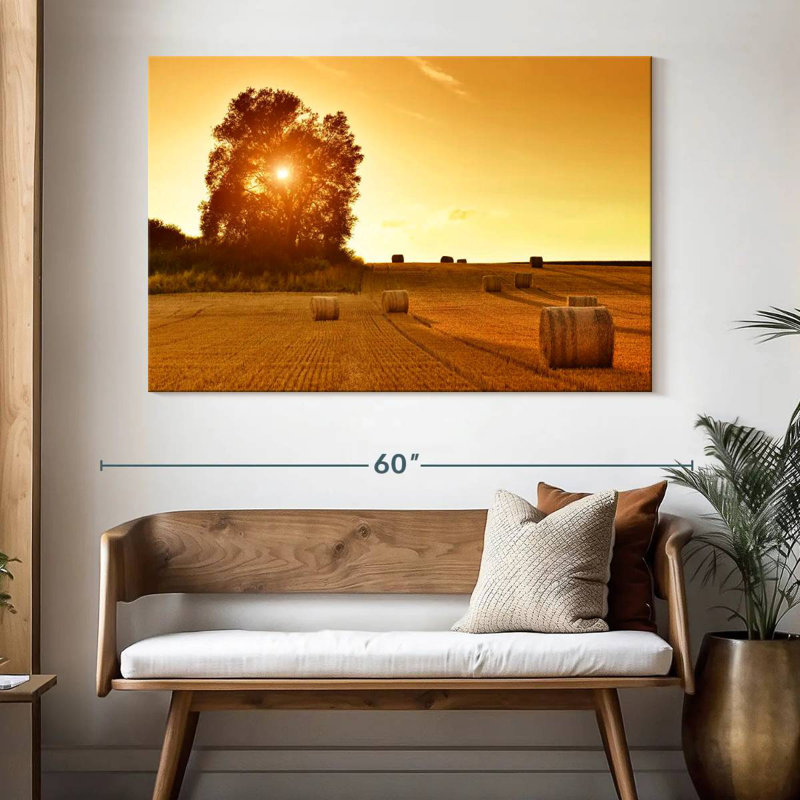 Hay Bales In The Field, 34" H x 51" W