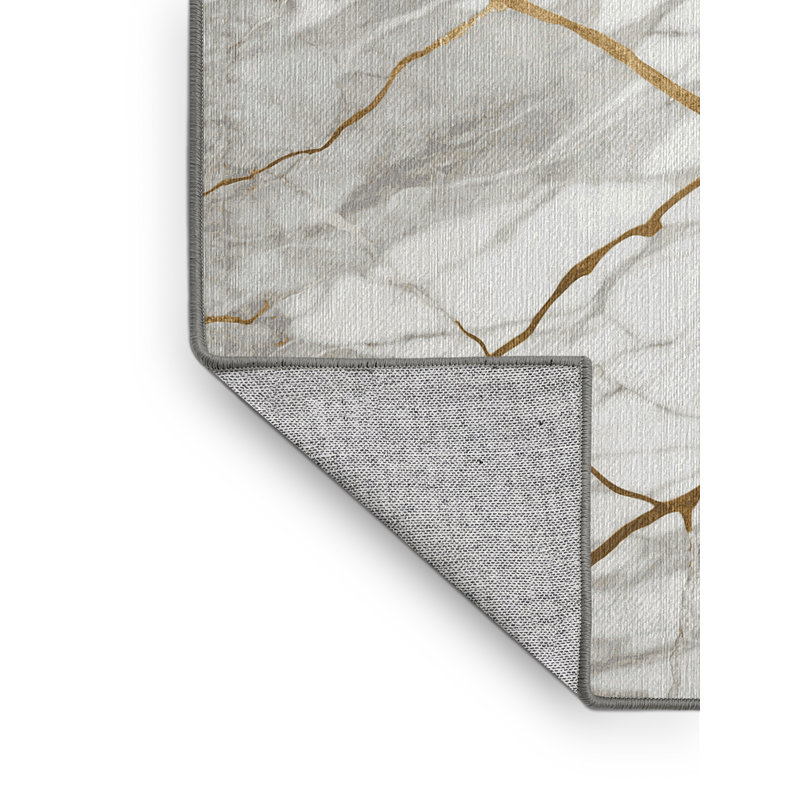 Machine Washable Gray Area Rug, Rectangle 2' x 3'